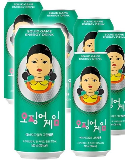 6 stk Squid Game Energy Drink Green Melon Energidrikk med Grønn Melon Hel Pakke 3 liter Korea 6 stk Squid Game Energy Drink Green Melon Energidrikk med Grønn Melon Hel Pakke 3 liter Korea