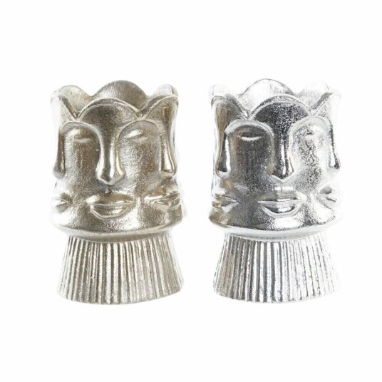Dkd Home Decor Vase Dkd Home Decor Gyllen Ansikt Champagne Sølv Aluminium Moderne 12 X 12 X 17 Cm (2 Enheter)
