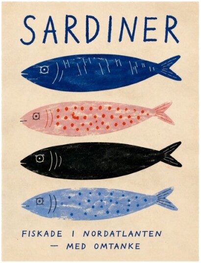 Plakat Fargerik Sardiner