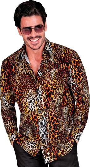 Leopardmønstret Skjorte til Mann L/XL Leopardmønstret Skjorte til Mann L/XL