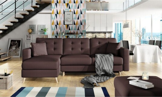 Seksjon Eltap Asgard L 248x93x162 cm   Soft 66 Mørk Brun