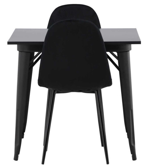 Venture Design Tempe & Polar spisegruppe Svart/svart 2 stoler & bord 80 x 80 cm