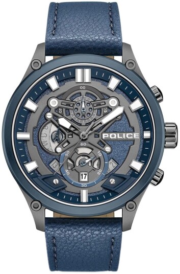 Police Herreklokke PEWGC0054206 Wadden Blå/Lær Ø46 mm