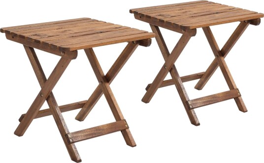 Sammenleggbar sidebord i teak for hage 45x45