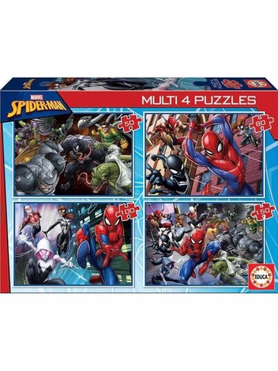 Educa Multi 4 Spider-Man 50-80-100-150 3D Puslespill