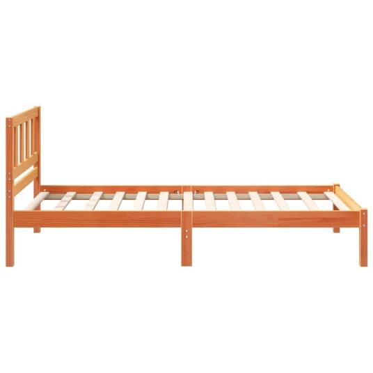  Sengestamme med hodegjerde Voksbrun 75 x 190 cm Heltre furu