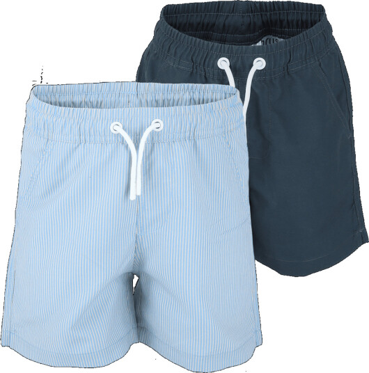Bruse Badeshorts 2 pk Sjøsanden Stripes mørkblå/striper (140 cm)