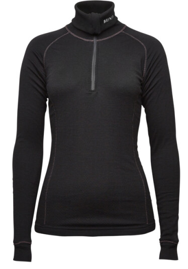 Brynje of Norway Brynje Lady Arctic Zip Polo w/thumblfingergrip Black Dame M