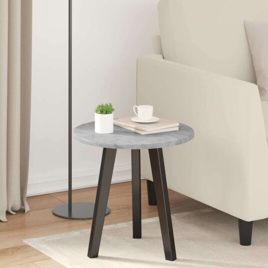 vidaXL Bordplate Ø 40 x 1,5 cm Rund Konstruert tre Betonggrå vidaXL Bordplate Ø 40 x 1,5 cm Rund Konstruert tre Betonggrå