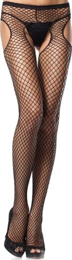 French Fishnet Pantyhose Svart Nettingstrømpebukse