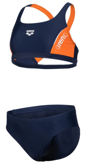 Arena Thrice Two Pieces, bikini, junior 14-15 NAVY-MANGO-WHITE