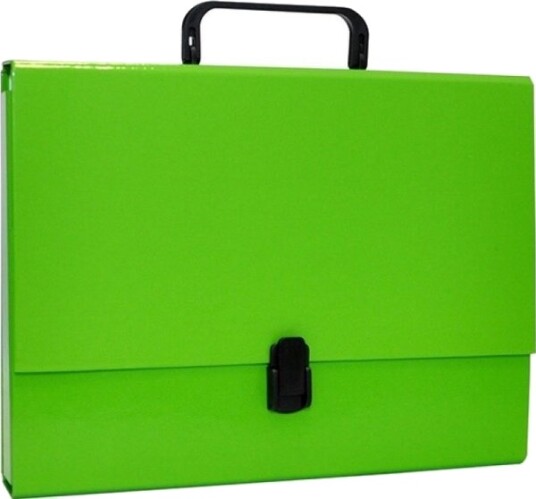 Office Products Mappe/Pung A4 5 Cm Med Håndtak Og Glidelås Lys Grønn