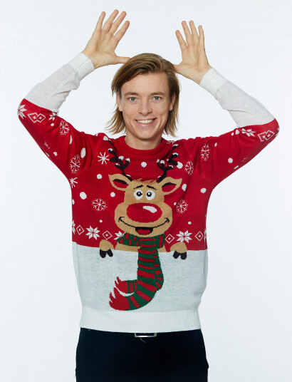 Happy Seasons Rudolphs Christmas Jumper - Red - XXXL