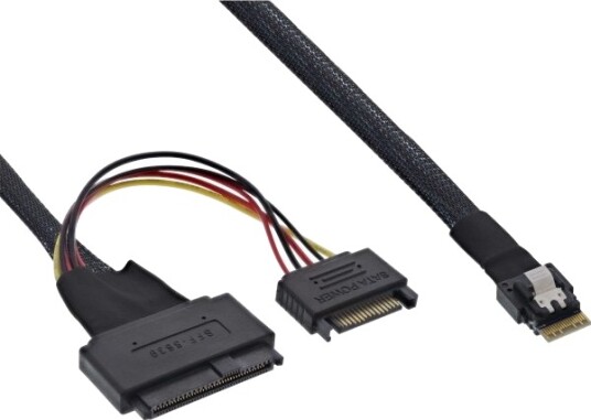 Inline 27644B 1 M Sff 8654 Male Sff 8639 + Sata Rett Rett 24 Gbit/S Inline 27644B 1 M Sff 8654 Male Sff 8639 + Sata Rett Rett 24 Gbit/S