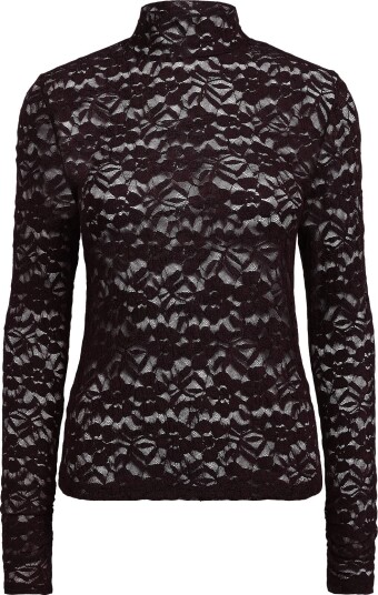 Dante6 Dante6 Irony Lace Turtle Neck Top   DARK PLUM   L