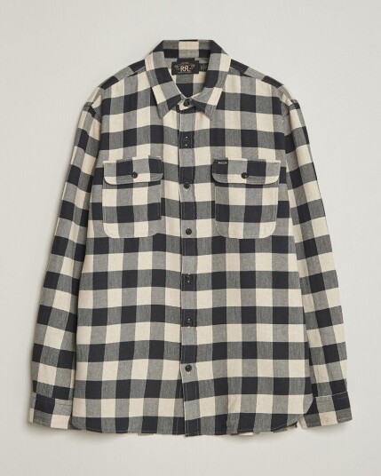 RRL Matlock Plaid Shirt Black/Cream