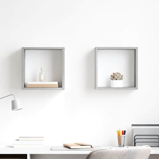 vidaXL Vegghyller kubeformet 2 stk betonggrå 30x15x30 cm