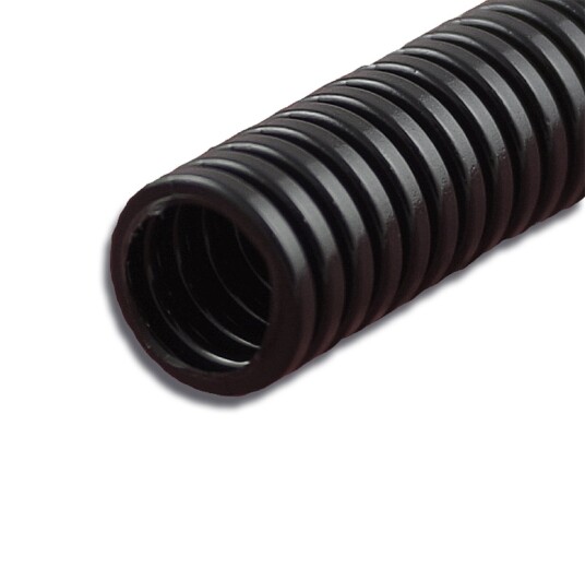 Korrugert plastrør 13mm sort meterkappes