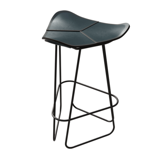 Cuero Pampa Barstol 82 cm Sort / Ocean Blue Cuero Pampa Barstol 82 cm Sort / Ocean Blue