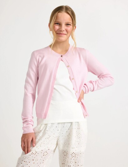 Lindex Fine Knit Cardigan Pink 170
