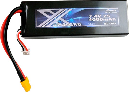 Amewi XT60 45C LiPo 2S Batteri Til RC-bil 4000MAh 7,4V