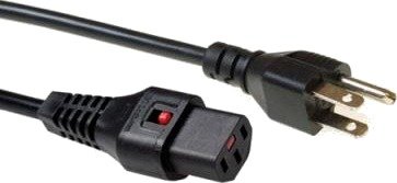 ACT Strømkabel USA Hann - C13 IEC Lock Svart 2 m, PC1063