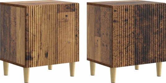  Nattbordskap 2 pcs Gammelt tre 43 x 34,5 x 50 cm Konstruert tre