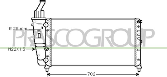 PRASCO FT132R012 Radiator motorkjøling PRASCO FT132R012 Radiator motorkjøling
