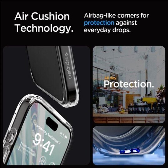 Spigen Crystal Hybrid Mobildeksel i Transparent til Apple iPhone 15 Pro Max
