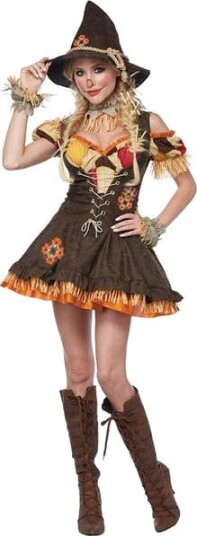 Halloween Sassy Scarecrow Kostyme til Dame