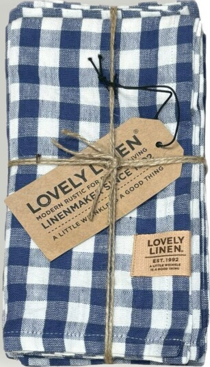 Lovely Linen Lovely serviett 42 x 42 cm 4 pk Square Denim Blue