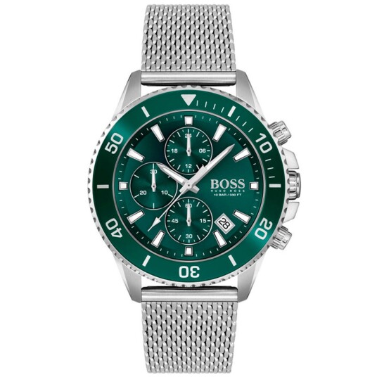 BOSS Admiral 1513905 - Herre - 46 mm - Analog - Kvarts urverk - Mineralglas