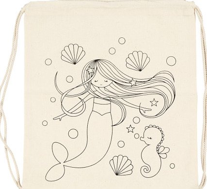 Diverse Gymnastikkpose havfrue størrelse 37x41 cm 110 g lys natur 1 stk.
