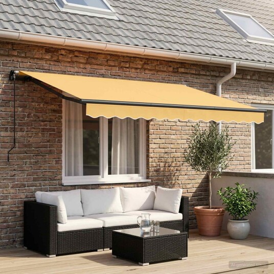 vidaXL Uttrekkbar markise sand 400 × 300 cm Polyester og aluminium