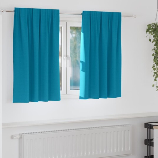 Gardiner med gardiner 2 pcs Turkis Polyester