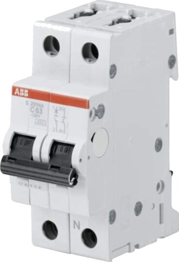 ABB Automatsikring C 10A 1-polet+N 230V/6kA