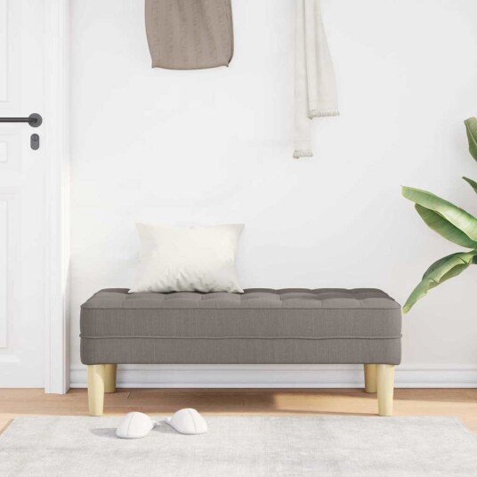 Benk Taupe 113x57x39 cm Stoff