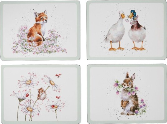 ‘Wildflower’ Animal Placemats 4 bordbrikker