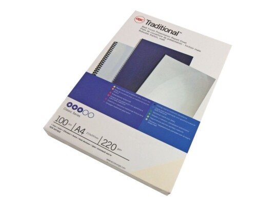 Gbc Traditional - A4 210 X 297 Mm - Hvit - 230 G/M² - 100 Stk Permomslag