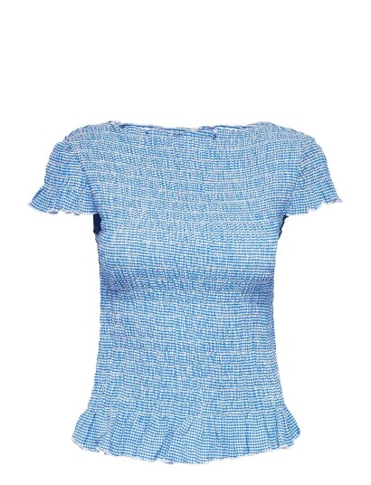 ONLY Onlcelle Cap Smock Boatneck Top Jrs Blue M ONLY Onlcelle Cap Smock Boatneck Top Jrs Blue M