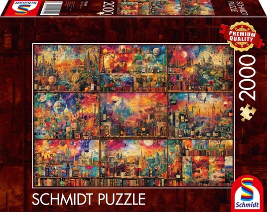 Schmidt Spiele Puslespill 2000 Brikker Nyt Avslappende Tid Med Bøker Og Vin