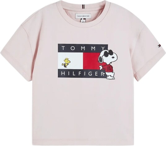 Tommy Hilfiger Peanuts Flag Tee Ss Pink 128