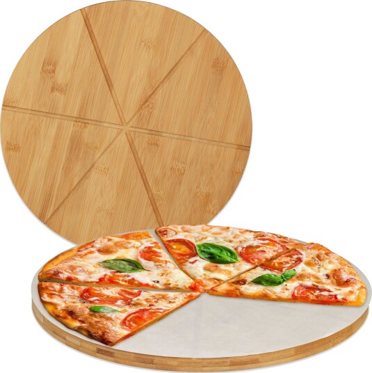 Pizzabrett i bambus 2 stk med bakepapir