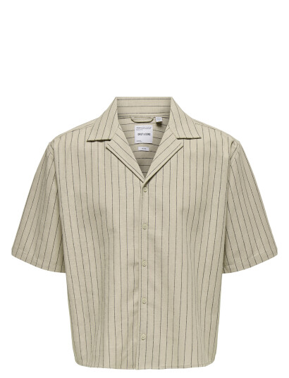 ONLY & SONS Onsemilo Rlx Ss Linen Resort Shirt 0256 - Beige - XS