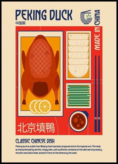 Peking Duck Japanese Food Print Poster Plakat / 21x30cm