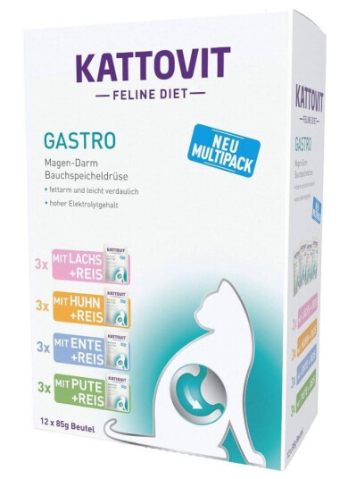Kattovit Gastro Kattemat 12 x 85g - For Optimal Fordøyelse