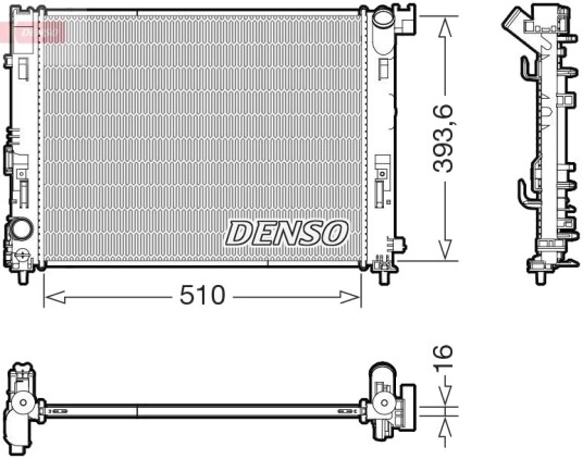 DENSO DRM46103 Radiator motorkjøling DENSO DRM46103 Radiator motorkjøling
