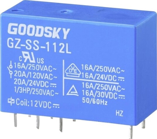 Goodsky Gz Ss 112L Printrelé 12 V/Dc 20 A 1 Vekselkontakt 1 Stk Tube Goodsky Gz Ss 112L Printrelé 12 V/Dc 20 A 1 Vekselkontakt 1 Stk Tube