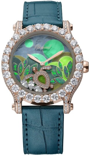 Chopard Dameklokke 274425 5001 Happy Sport Flerfarget/Lær Ø40 mm