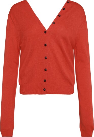 Mango Knitted Button Cardigan   RED   M